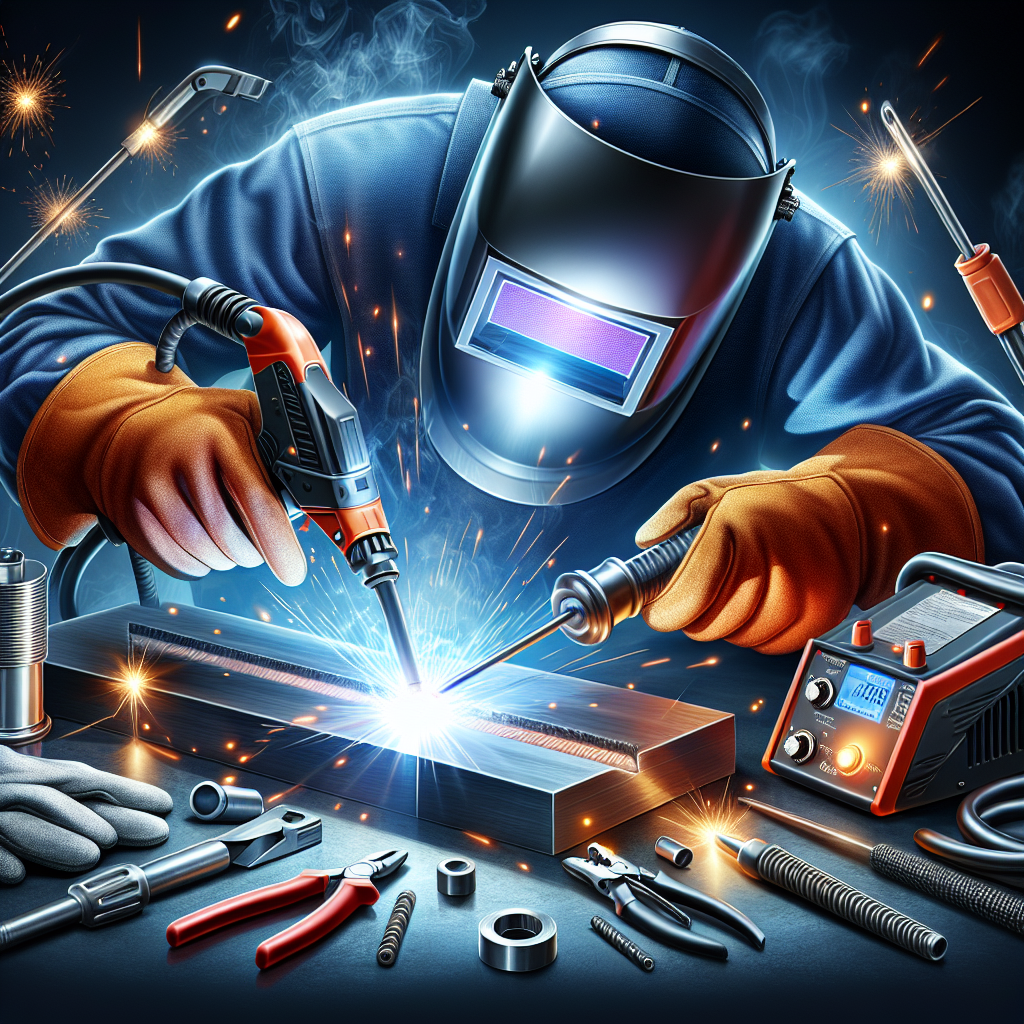 Realistic stock image of TIG welding process