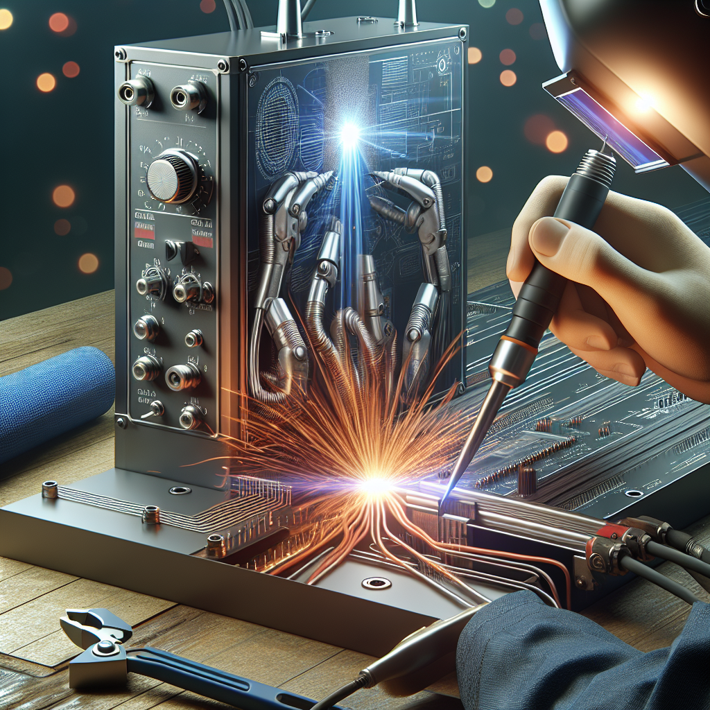 Realistic image of precision welding equipment in use
